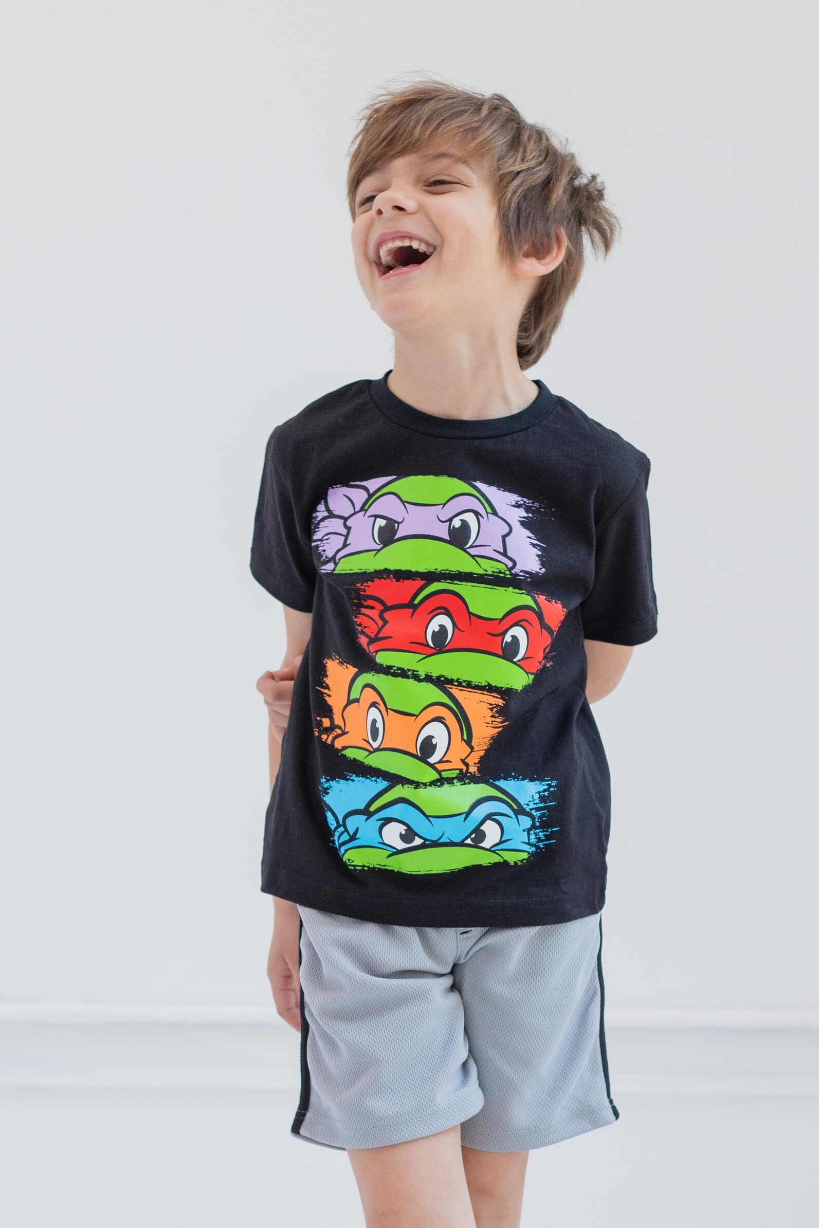 Teenage Mutant Ninja Turtles 3-Pack Hooded Pullover T-Shirts for Toddlers & Kids - Soft Cotton Playwear for School, Playdates & Family Outings