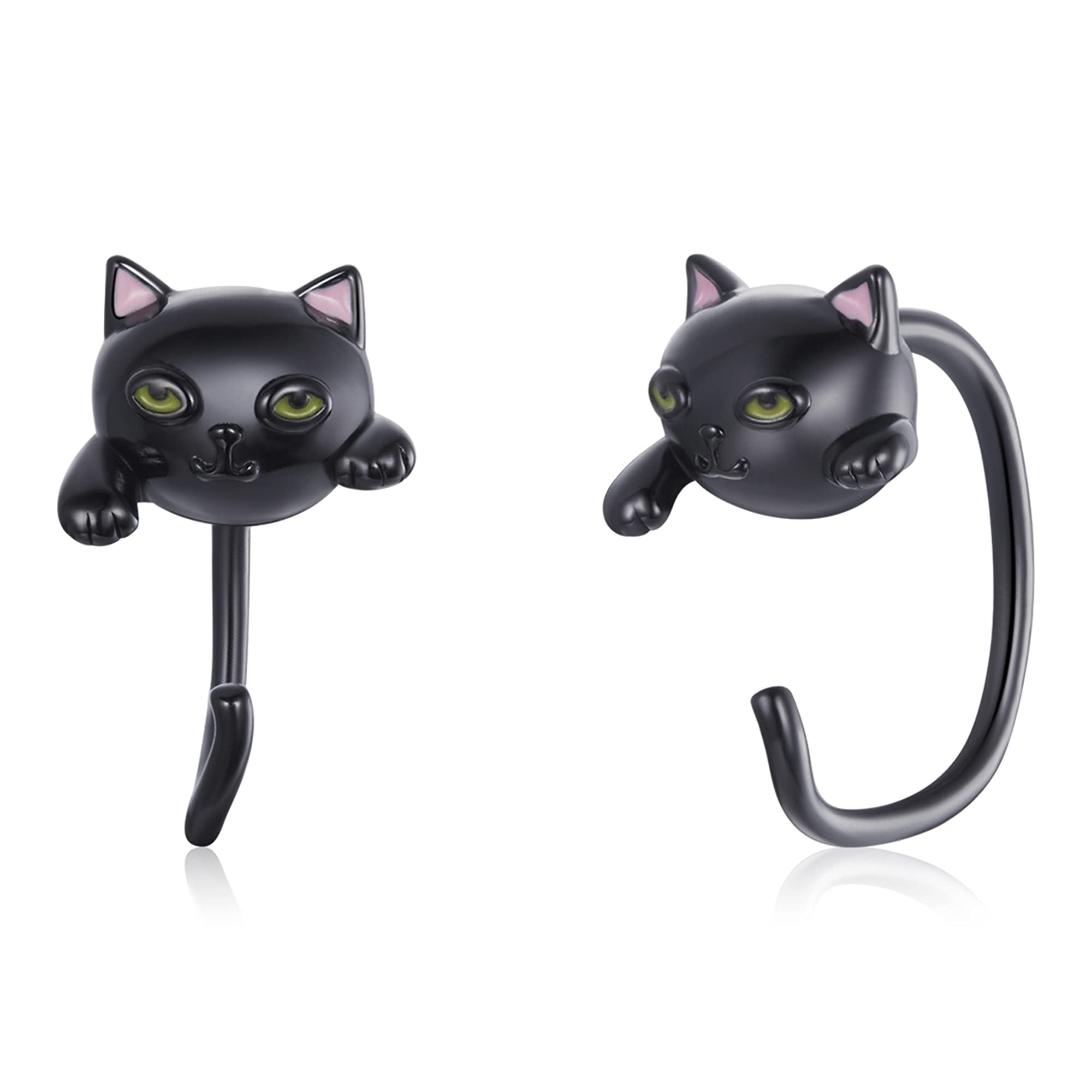 WOSTU 925 Sterling Silver Cute Animal Cat Dog Earrings - Hypoallergenic Stud Hoop Dangle Earrings for Women, Girls, Daughter, Mother & Sister - Perfect Mothers Day Gifts, Birthday Presents & Everyday Jewelry for Casual Wear or Special Occasions