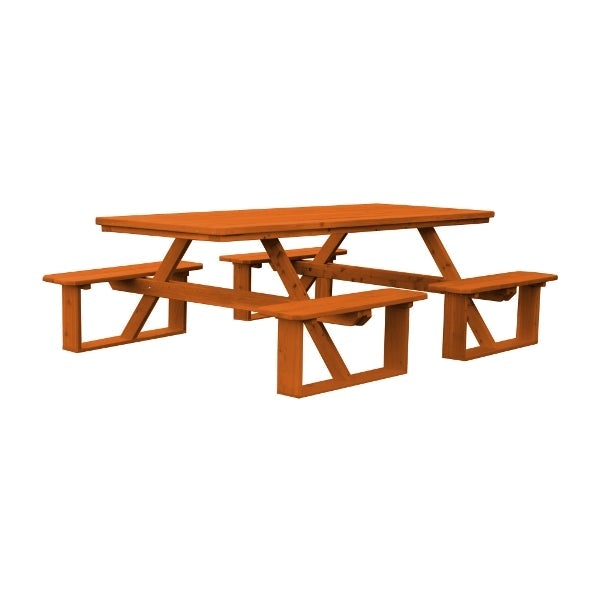 Premium 8ft Western Red Cedar Walk-In Table - Durable Outdoor Dining & Gathering Furniture for Patio, Garden, and Backyard Entertaining