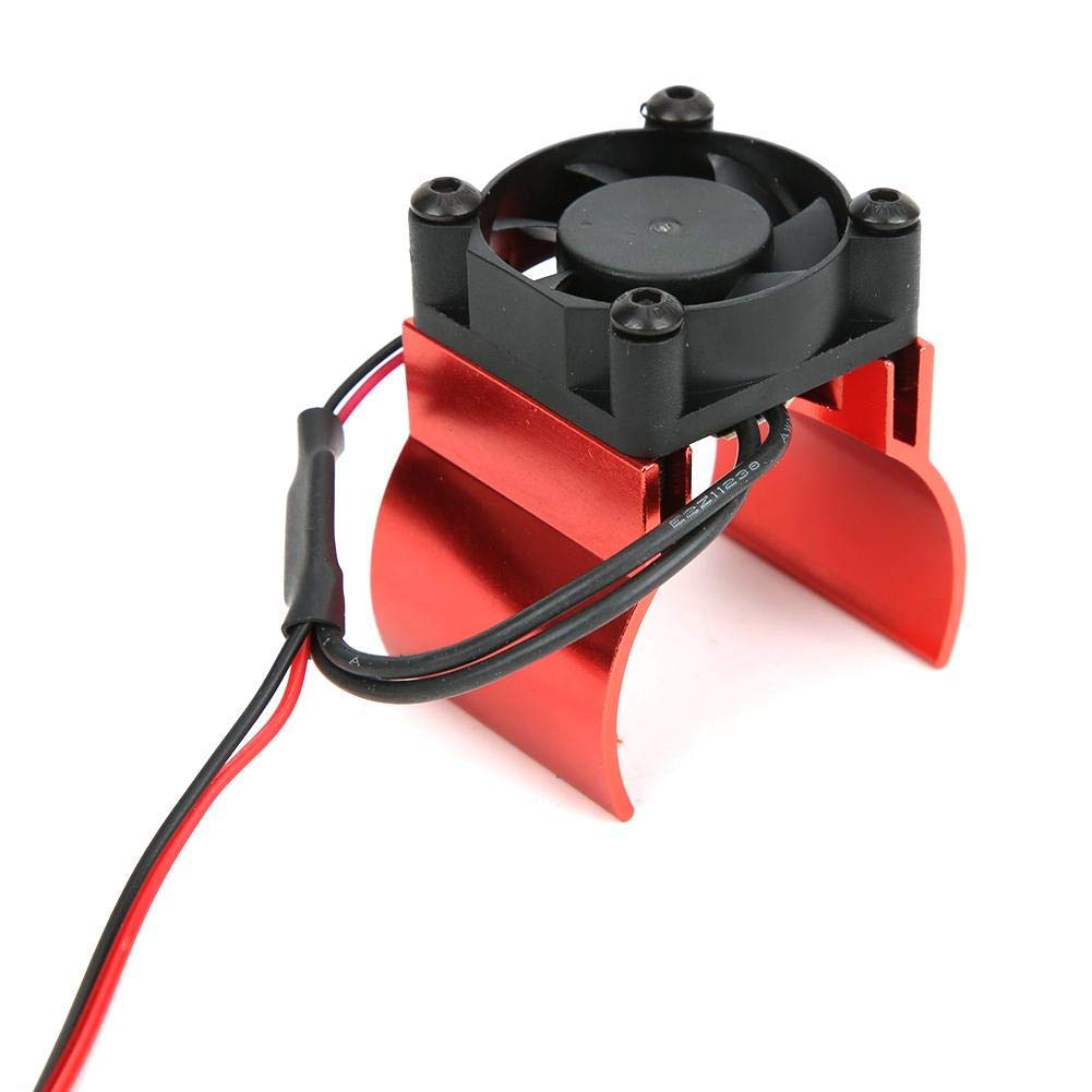 Dilwe 1/10 Scale RC Car Cooling Fan - High Performance Motor Radiator & Heat Sink Fan Compatible with TRX-4 (Red) | Perfect for Off-Road RC Vehicles, Crawlers & High-Speed Racing Models
