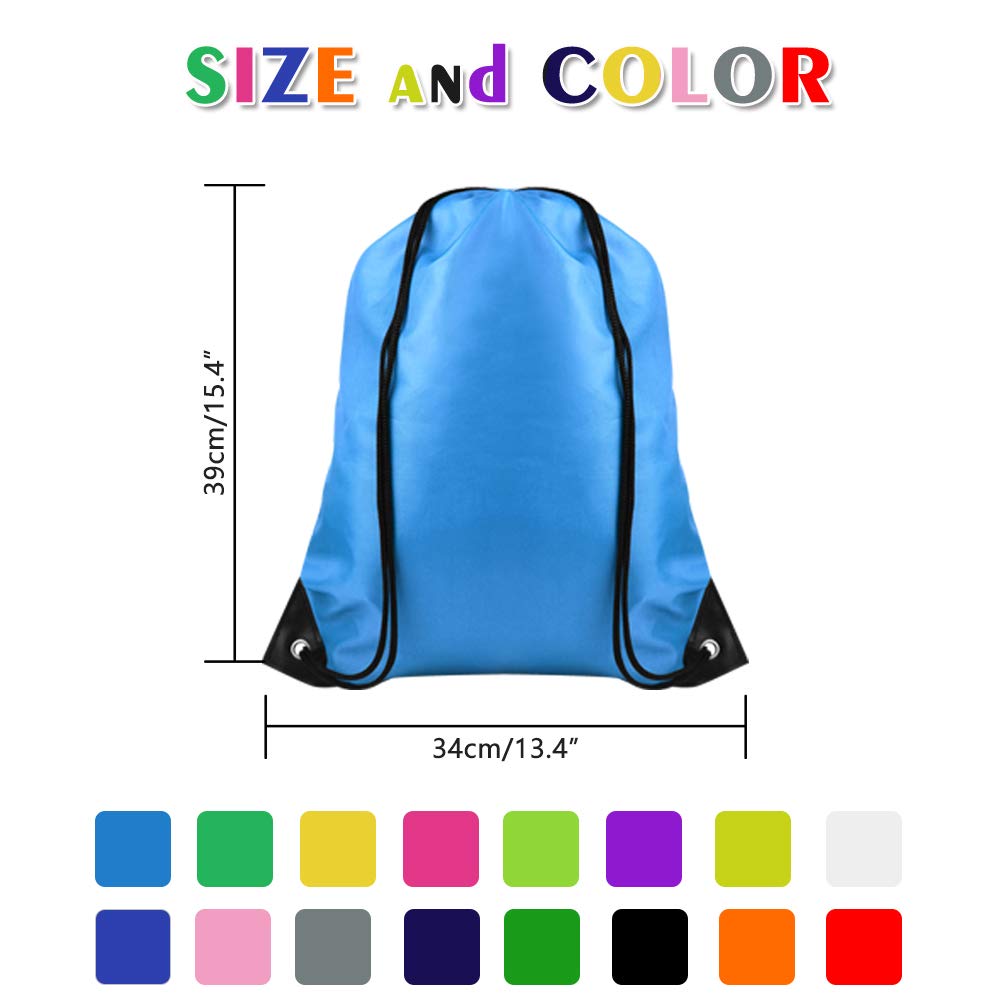 22 Pack Drawstring Bags Bulk - Lightweight String Backpacks for Gym, Sports, Travel & Storage | TUPARKA Reusable Cinch Sack Tote Bags for School, Beach, Laundry & Organization
