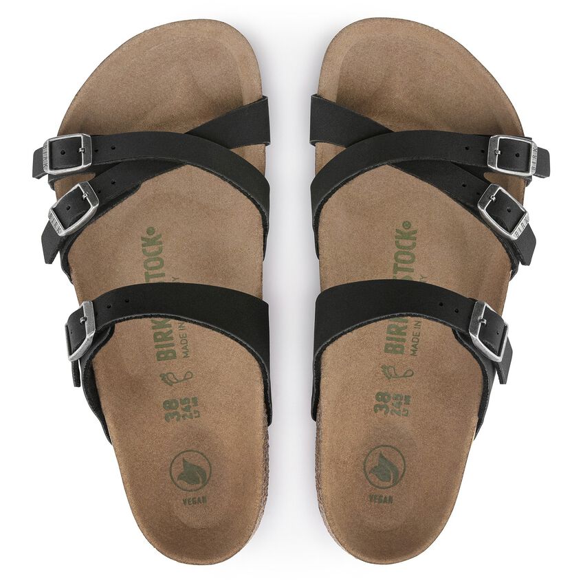 Birkenstock Franca Vegan Black Sandals - Comfortable & Stylish Vegan Footwear for Women | Perfect for Casual Wear, Beach, and Everyday Use