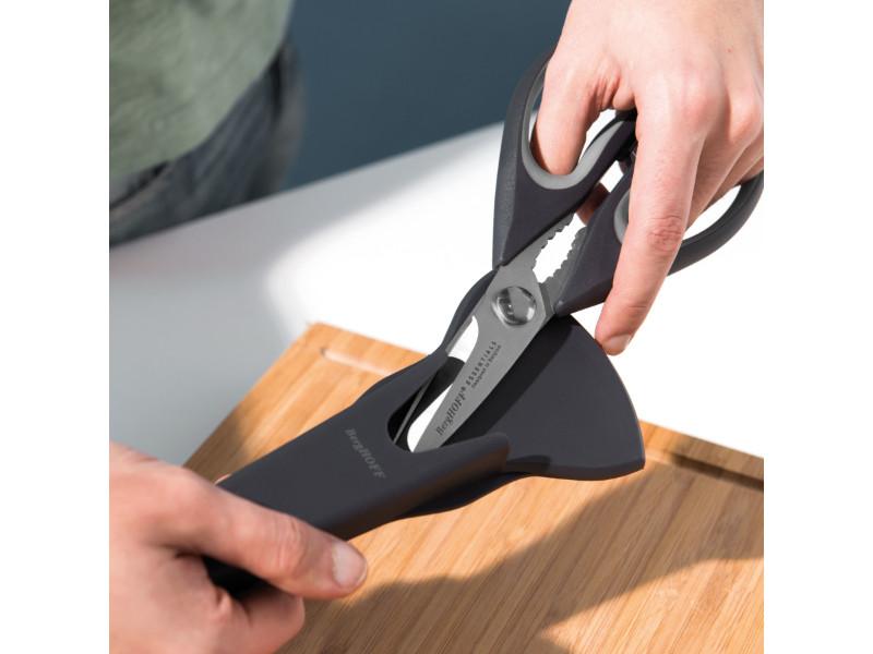 BergHOFF Essentials Stainless Steel Kitchen Scissors with Magnetic Sleeve - Heavy Duty Sharp Blades for Cutting Herbs, Meat, Poultry, Packaging - Perfect for Home Cooking, Crafting & Office Use