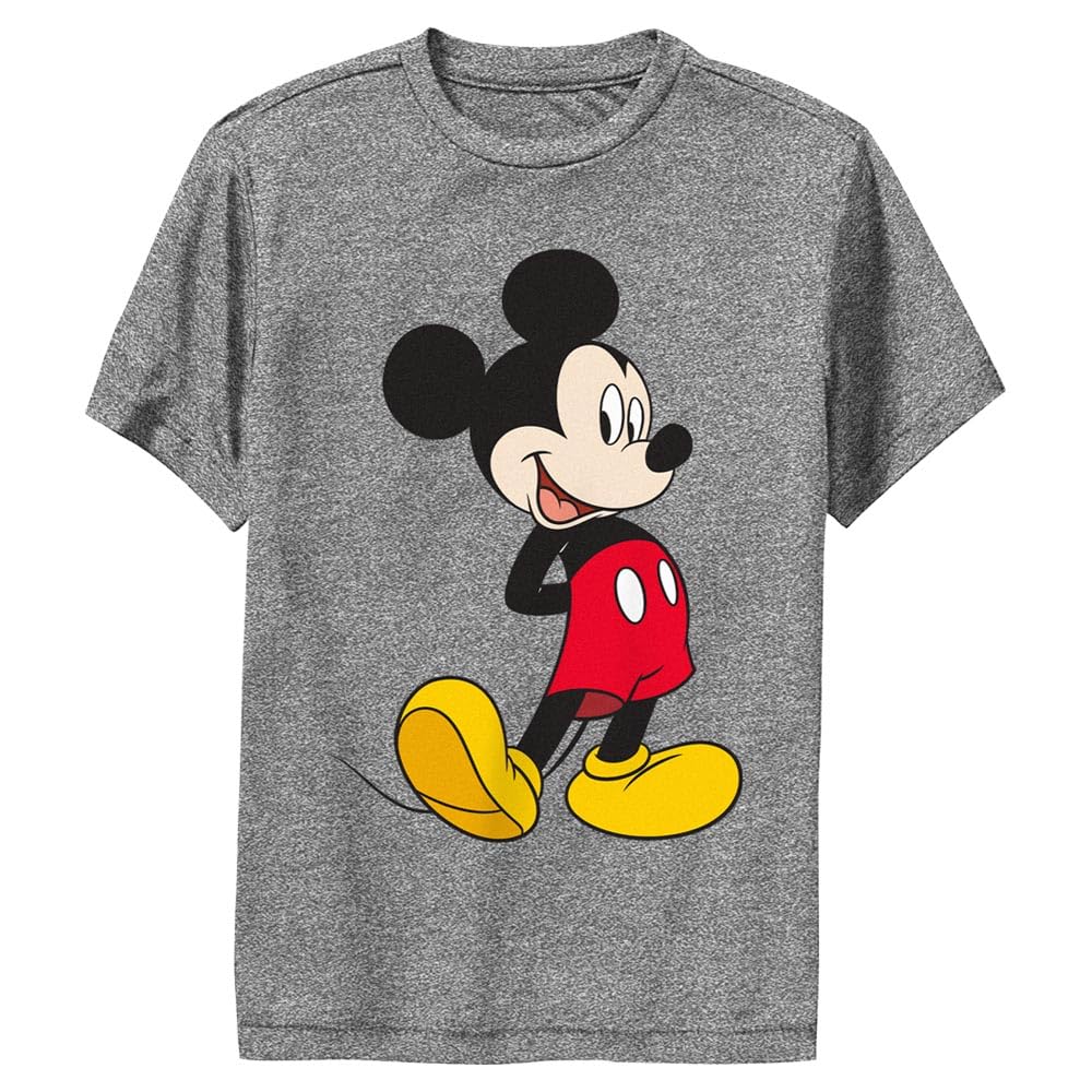 Disney Mickey Mouse Boys' Performance T-Shirt - Classic Cartoon Character Graphic Tee for Kids' Sports & Casual Wear