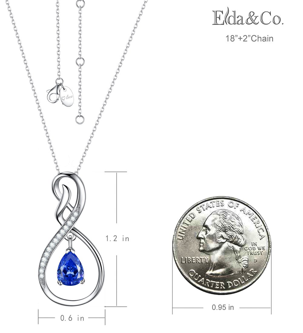 Forever Love Infinity Necklace for Women - April & May Birthstone Jewelry with Simulated Diamond & Emerald - 925 Sterling Silver Birthday Gift for Wife, Mom, Her - Perfect for Anniversaries, Valentine's Day & Special Occasions