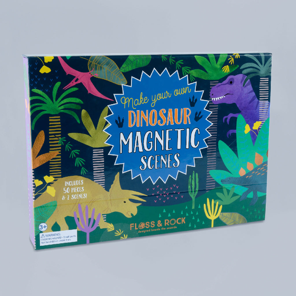 Floss & Rock Magic Color-In Cards & Magnetic Play Scenes - Dinosaur Theme Kids Art Activity | Perfect for Travel, Birthday Gifts & Creative Playtime