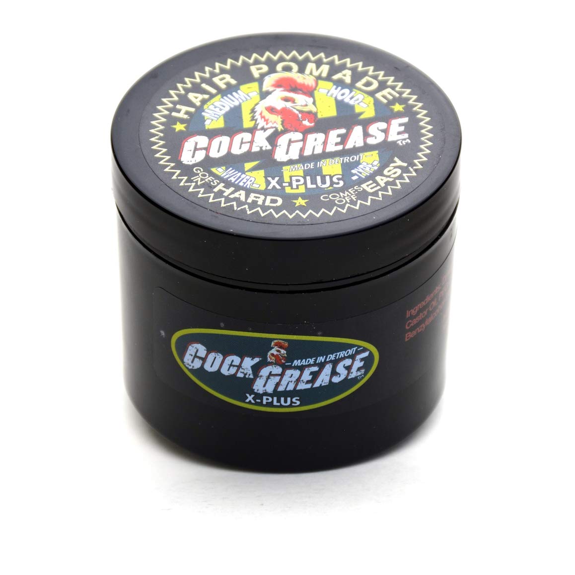COCK GREASE Water-Based Hair Pomade (X PLUS) - Light to Medium Hold, Easy Wash Out - 3.9 oz/110g - Perfect for Styling, Texturizing & Everyday Grooming