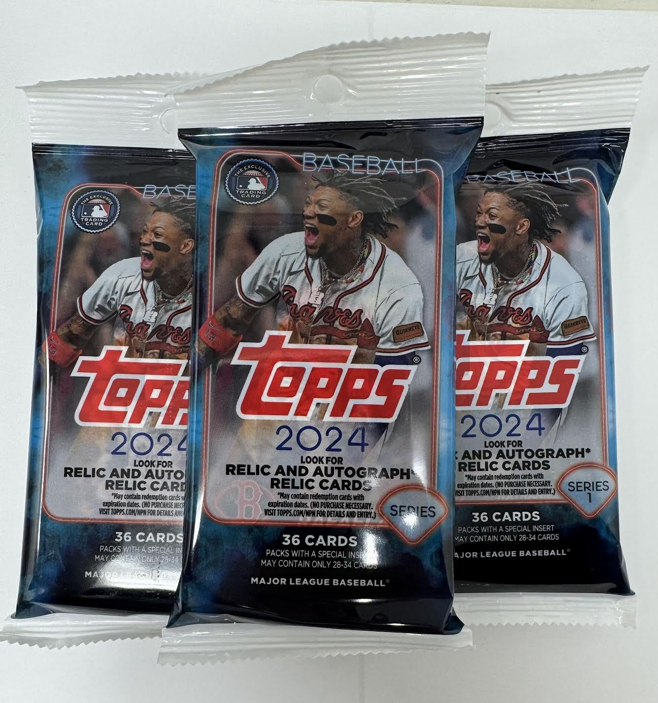 2024 TOPPS Baseball Series 1 Fat Packs - 3 Fat Packs with Exclusive Cards for Collectors | Perfect for Baseball Fans, Trading & Display Collections