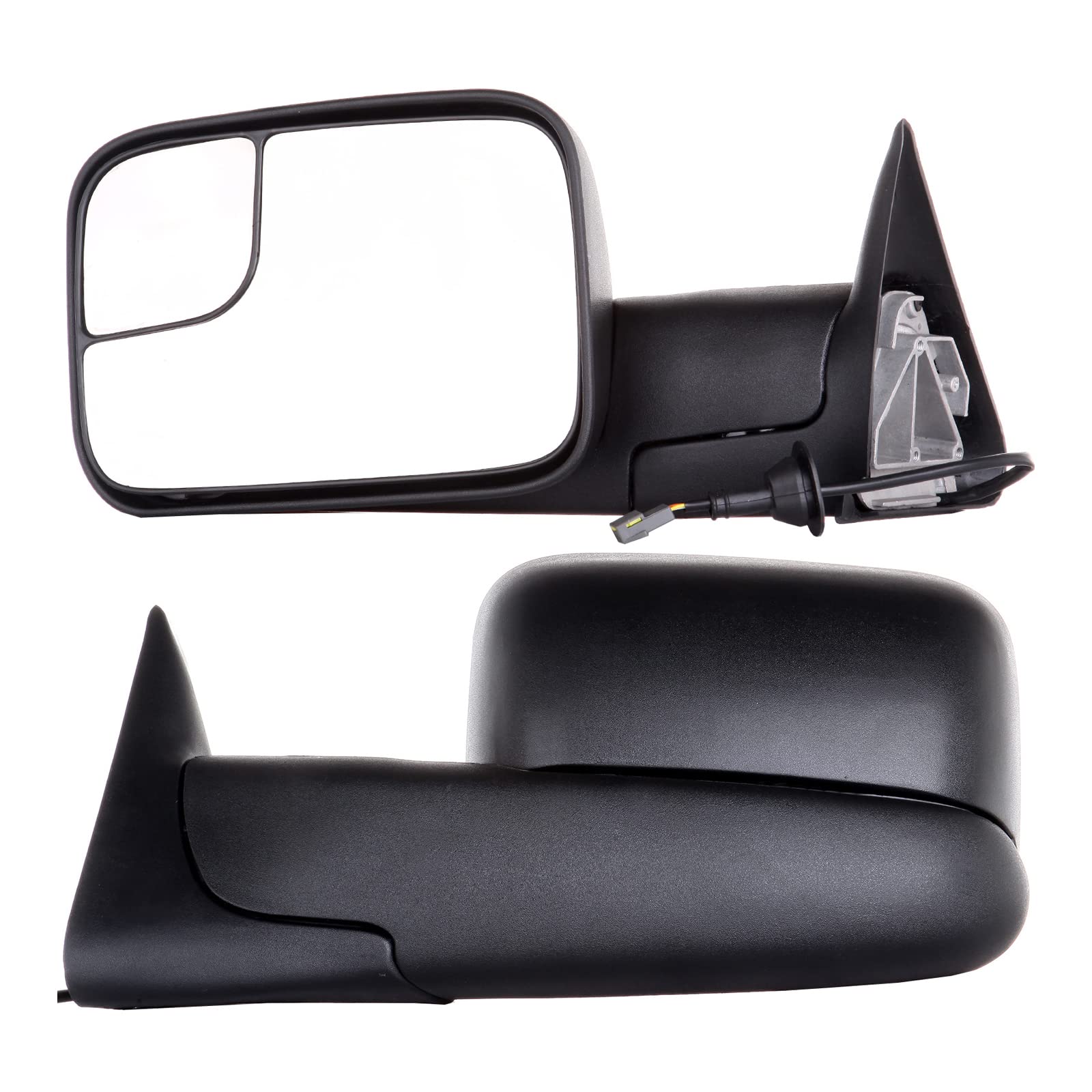 LUJUNTEC Power Adjustable Towing Mirrors for Dodge Ram 1500/2500/3500 (1994-1997) - Black Non-Heated Tow Mirror Set for Driver & Passenger Side - Perfect for Towing Trailers, Boats & Heavy Loads