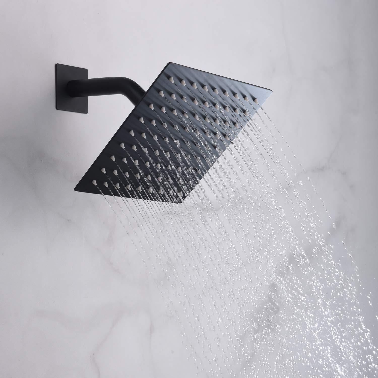 Premium Matte Black Shower Faucet Set - Modern Bathroom Fixtures with Rain Showerhead - Perfect for Luxury Spa Experience & Contemporary Home Decor
