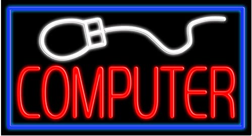 Custom Neon Computer Sign #11066 - USA Made LED Desk Decor for Gaming Room & Office