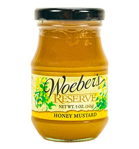 Woeber's Reserve Honey Mustard - 2 Pack (5 oz Jars Each) | Premium Gourmet Mustard for Sandwiches, Salads & Charcuterie Boards
