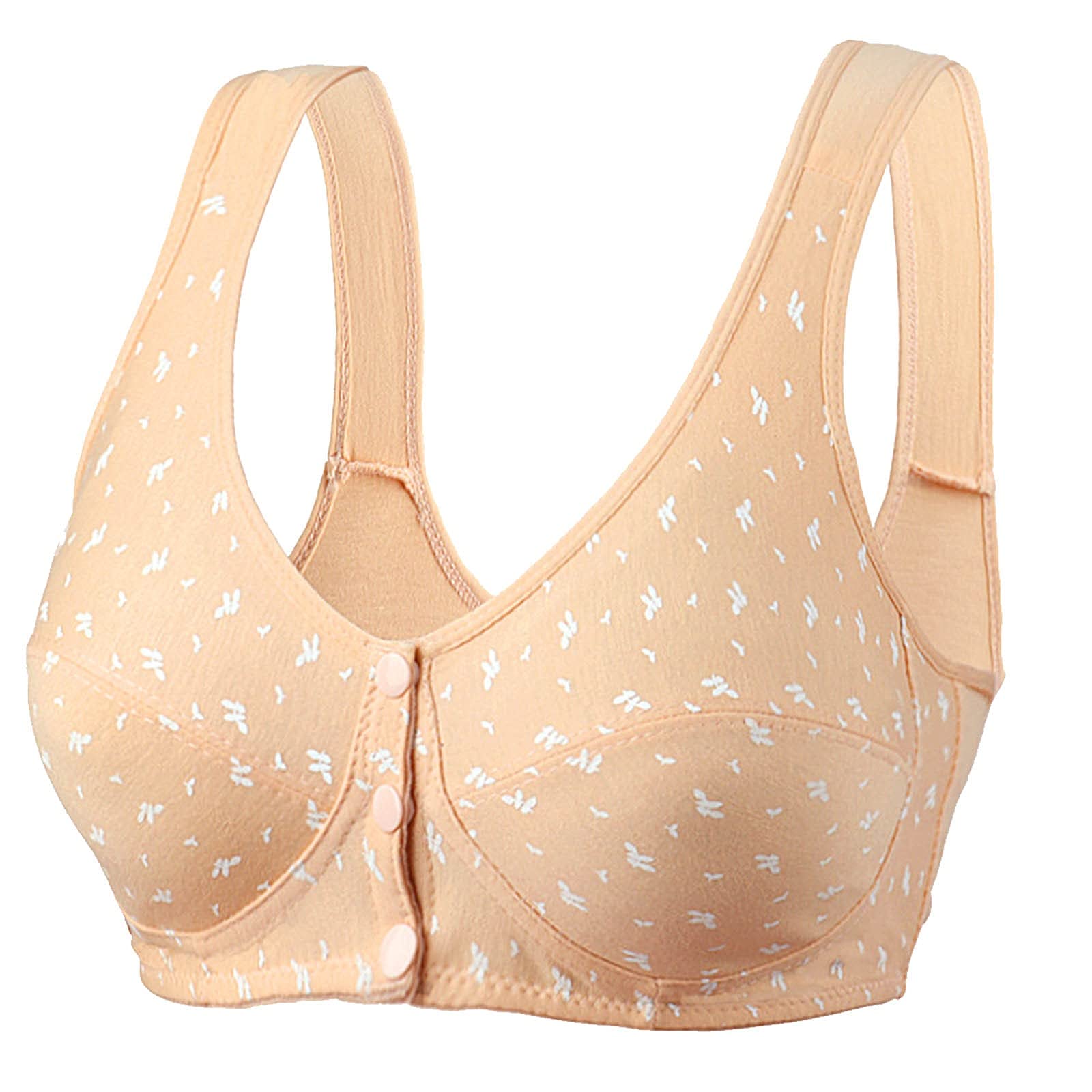 Post Surgery Front Closure Bras for Women - Plus Size Cotton Sports Bra for Comfort & Recovery