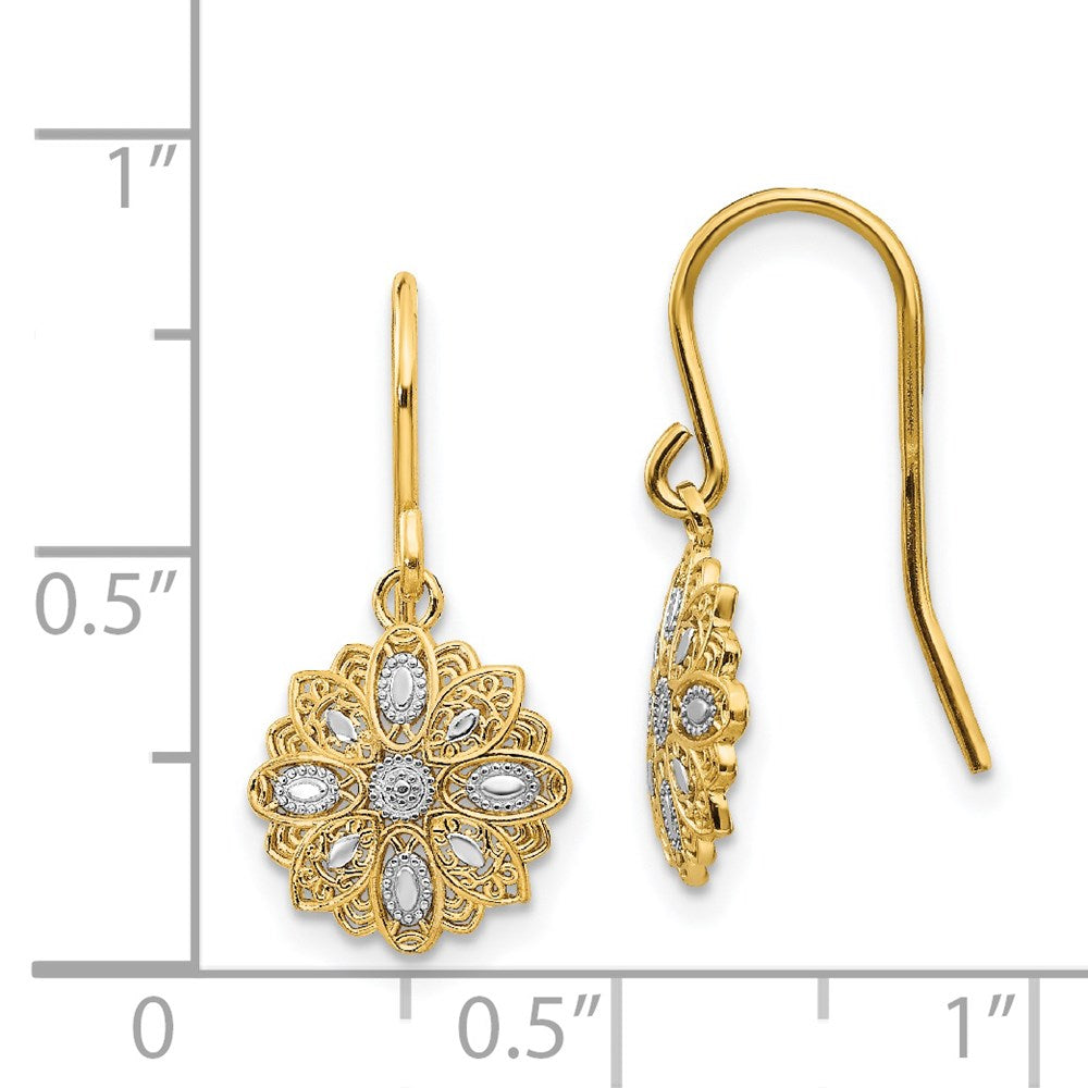 Gold Diamond Cut Polished Fancy Dangle Earrings TM740 - Elegant Women's Jewelry for Parties, Weddings & Special Occasions