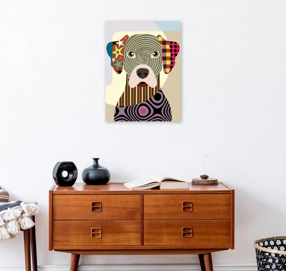 Premium Rhodesian Ridgeback Canvas Wall Art - Hand-Painted Dog Portrait by Artist Lanre Adefioye - 15x20 Inch Ready-to-Hang Home Decor for Living Room, Bedroom, Office & More - Perfect Gift for Dog Lovers & Pet Owners