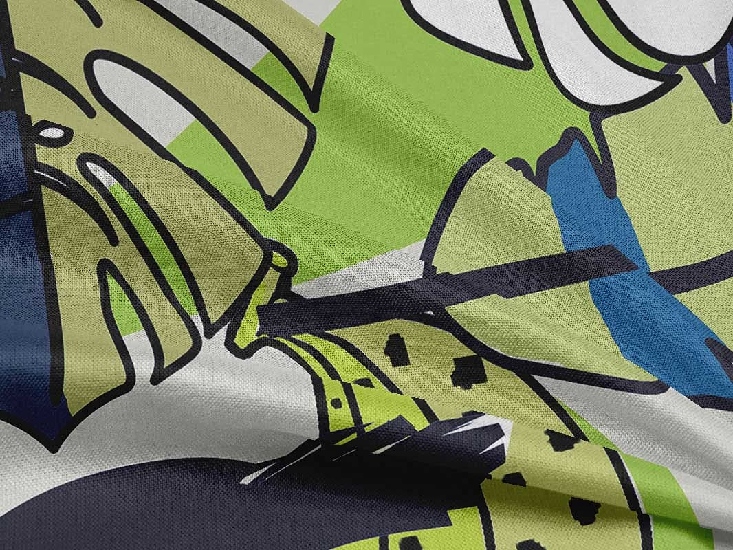 oneOone Rayon Green Fabric with Printed Leaves - 56 Inch Wide Sewing Material by The Yard for DIY Clothing, Dresses, Curtains & Home Decor Projects