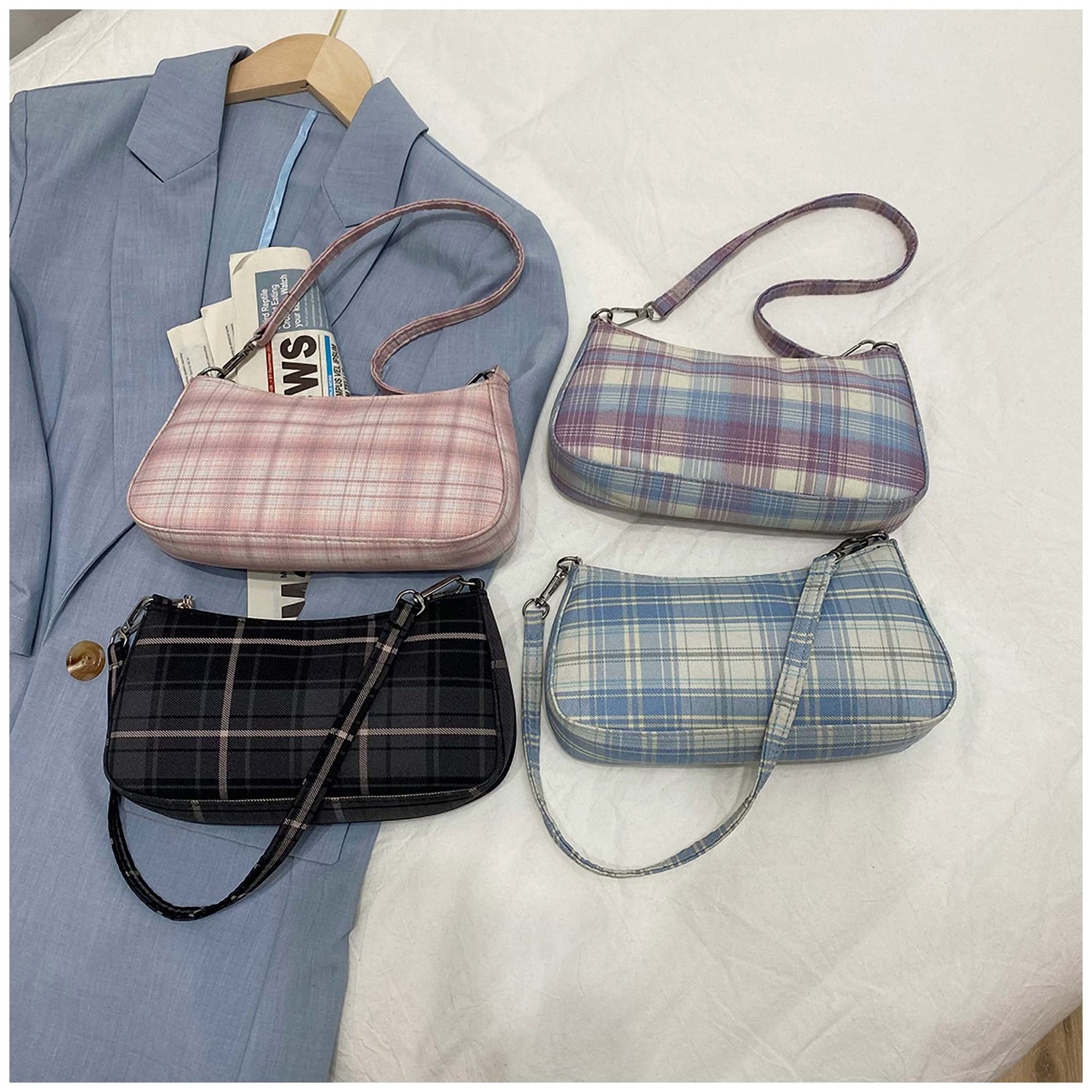 Dawery Plaid Print Crossbody Bag for Women - Stylish Cloth Shoulder Purse, Casual Handbag & Daily Clutch Pouch | Perfect for Shopping, Travel & Everyday Use