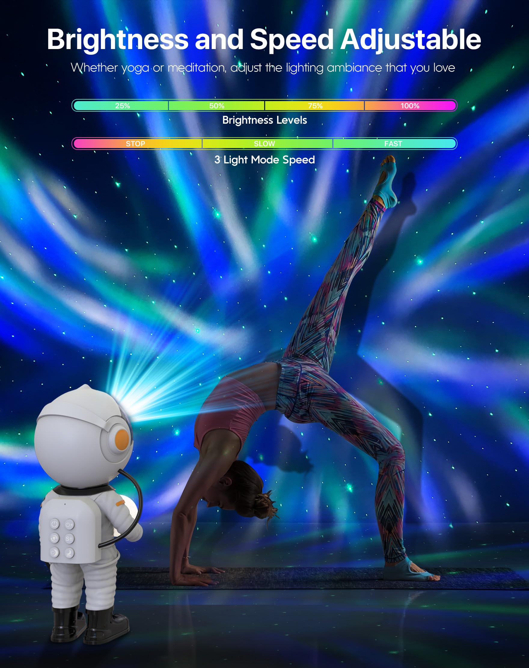 Rossetta Astronaut Galaxy Projector - Starry Night Light for Bedroom & Kids Room with Timer & Remote Control | Space-Themed Room Decor, Home Decoration & Unique Gift for Adults, Teens (Christmas, Birthday) | Perfect for Relaxation, Meditation & Creating a Dreamy Atmosphere