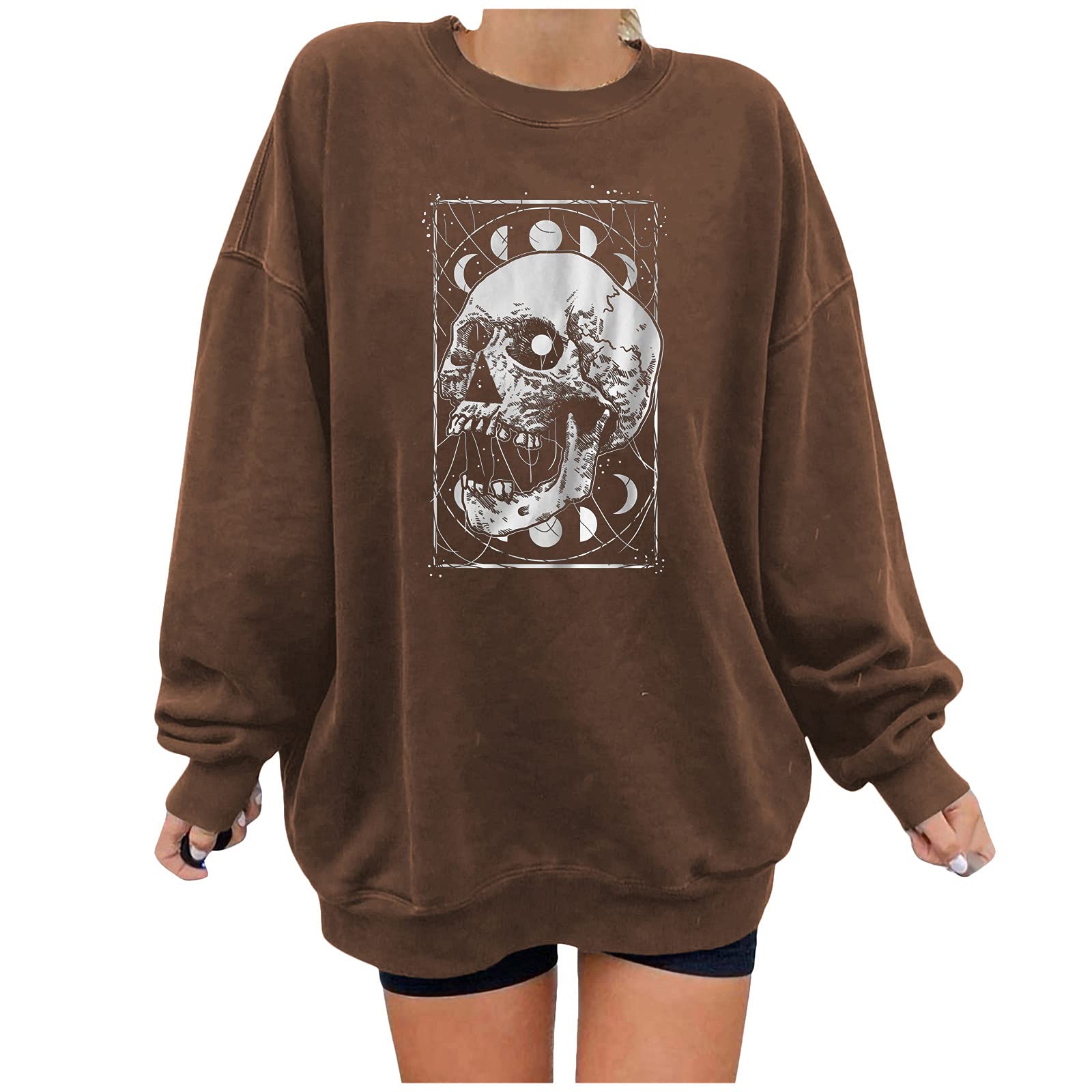Women's Plain Workout Shirts & Casual Sweatshirts - Soft Stitched Halloween Vacation Sweater Tops for Gym, Lounge & Everyday Wear