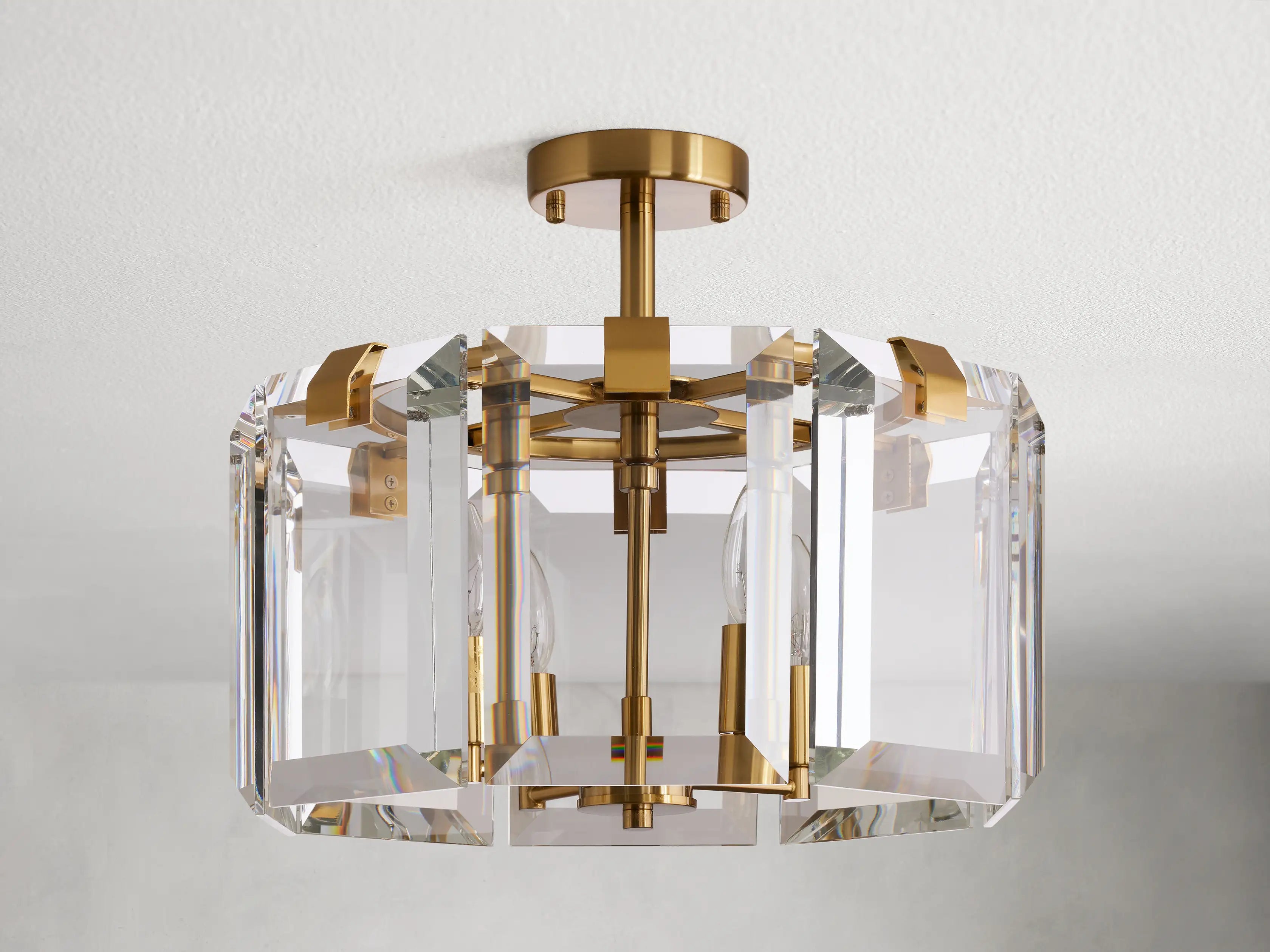 Amaya 4-Light Flush Mount Ceiling Light Fixture - Modern LED Chandelier for Bedroom, Living Room & Hallway Lighting