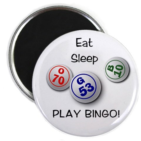 EAT SLEEP PLAY BINGO 2.25 Inch Funny Fridge Magnet - Perfect for Refrigerators, Lockers & Office Decor