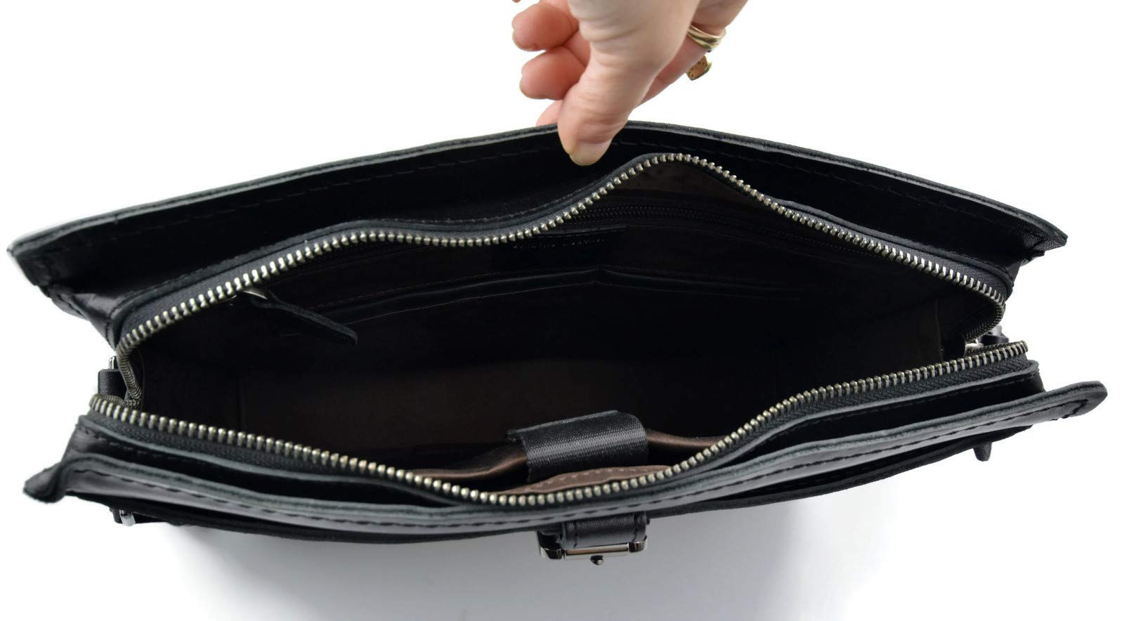 Genuine Italian Leather Messenger Bag for Tablet & iPad - Unisex Shoulder Bag for Men & Women - Perfect for Work, Travel & Daily Commute