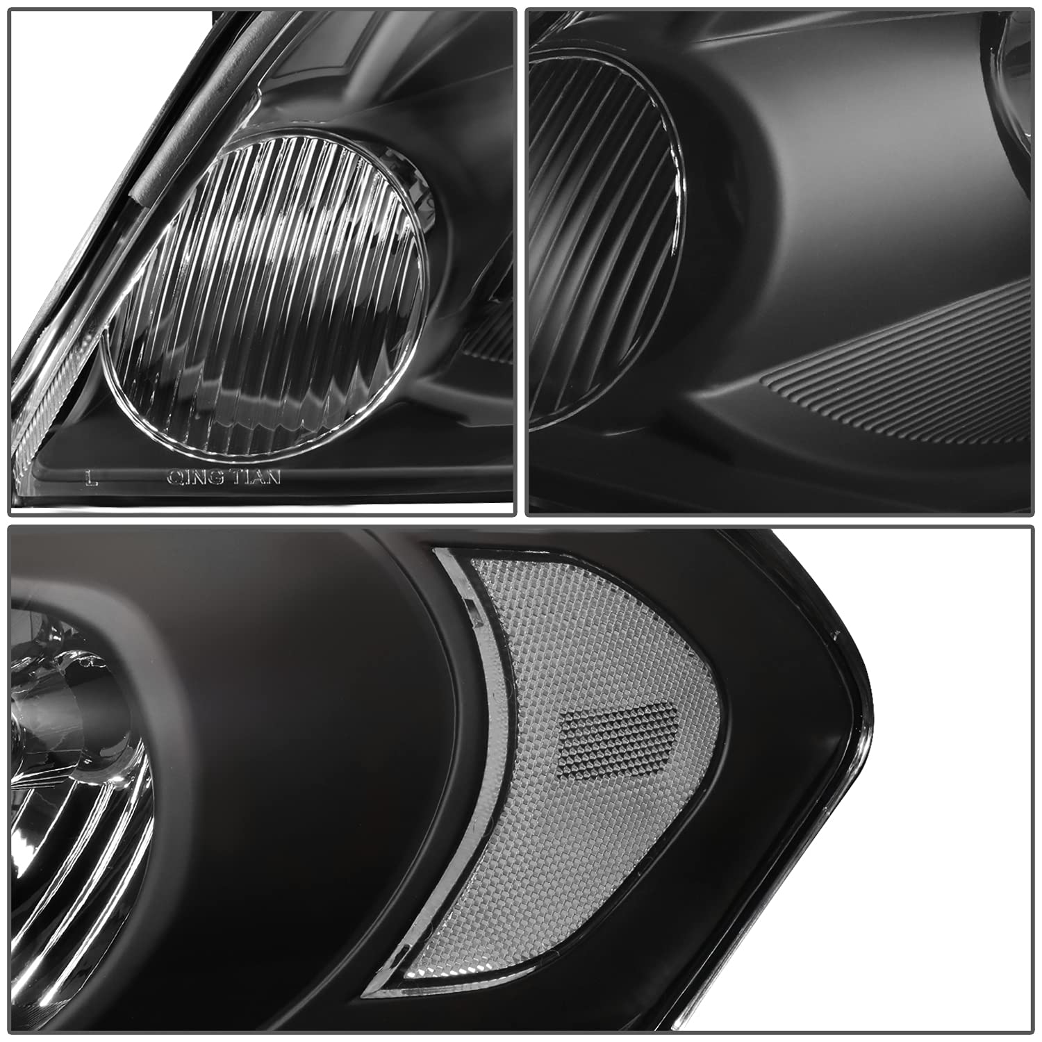 DNA Motoring HL-OH-CI06-BK-CL1 Black Housing Headlights for 2006-2013 Chevy Impala - High Performance Replacement Headlights with Clear Lens for Enhanced Night Driving Safety