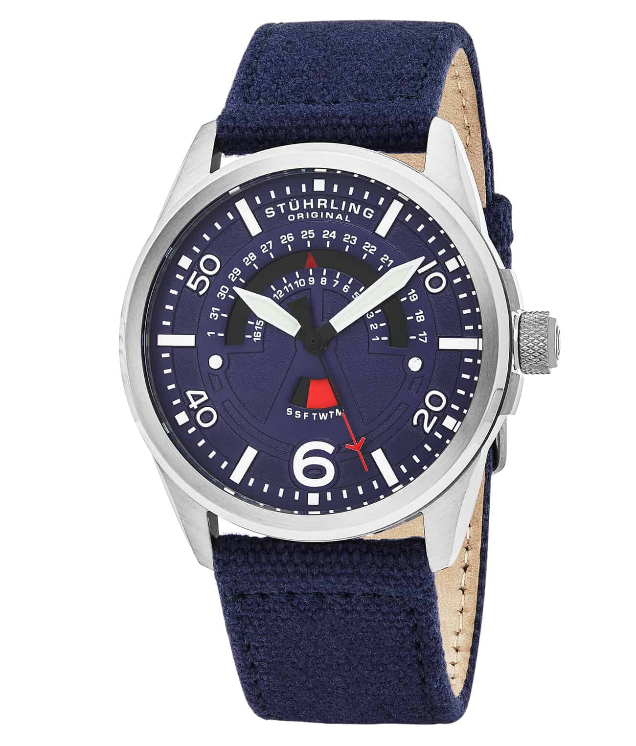 Men's Aviator 452 Quartz 44mm Stainless Steel Watch - Classic Pilot Style for Aviation Enthusiasts & Everyday Wear