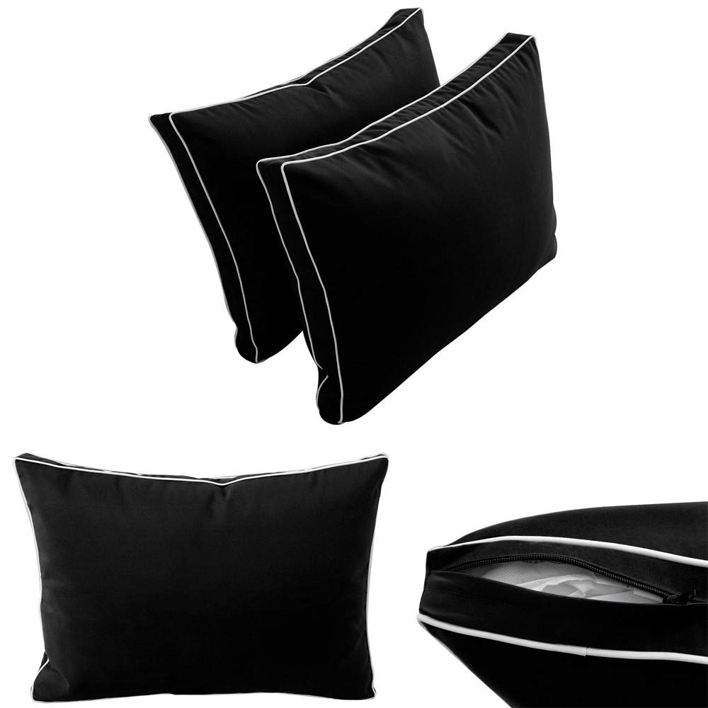 Prolinemax Outdoor Style 1 Full Contrast Trim Daybed Mattress Bolster Pillow Fitted Sheet Cover - Waterproof & Breathable Fabric for Patio, Poolside, and Sunroom Lounging AD109