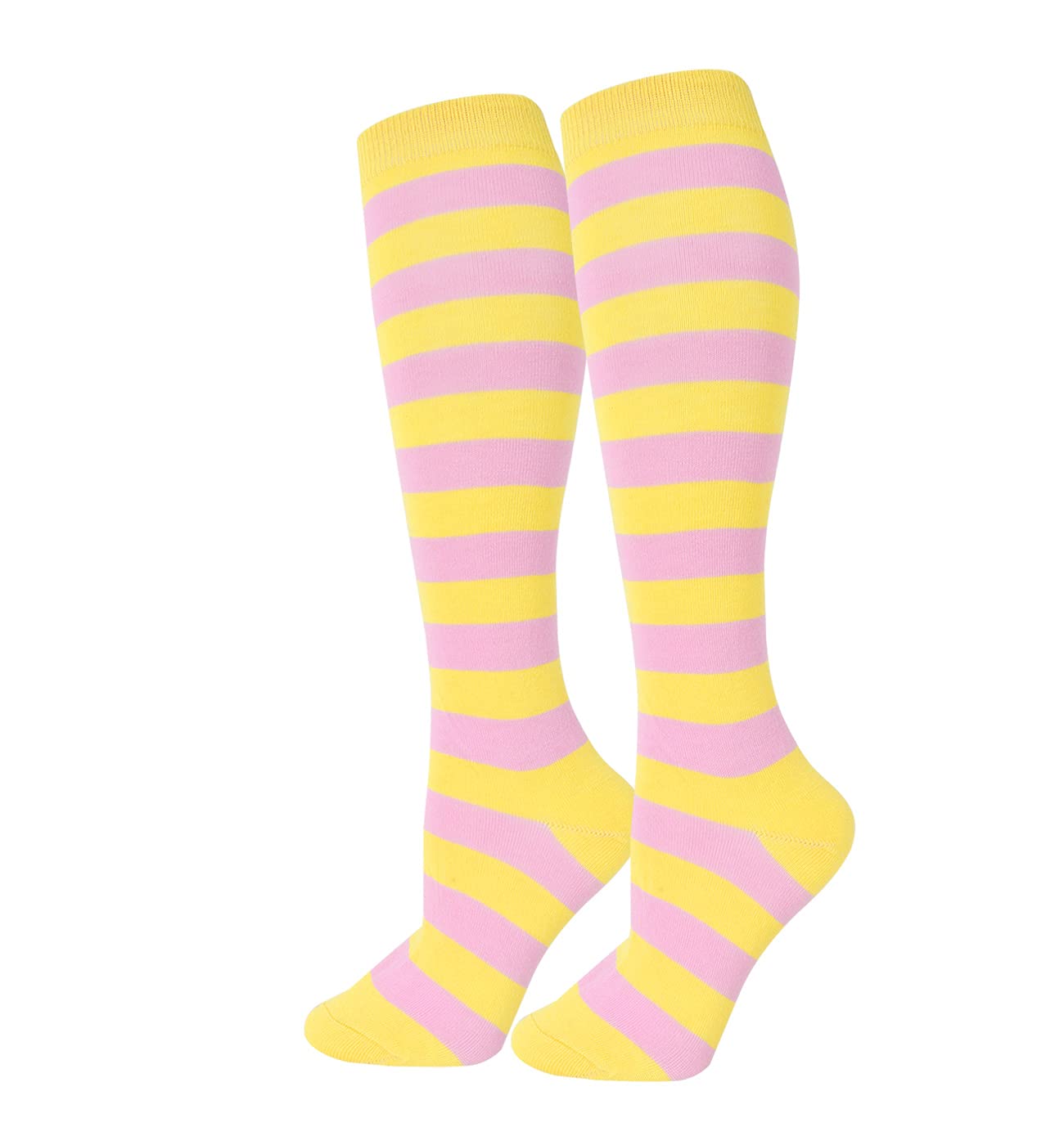 Benefeet Women's Knee High Striped Socks - Colorful Novelty Athletic Tube Socks for Women & Girls - Perfect for Running, Yoga, and Casual Wear