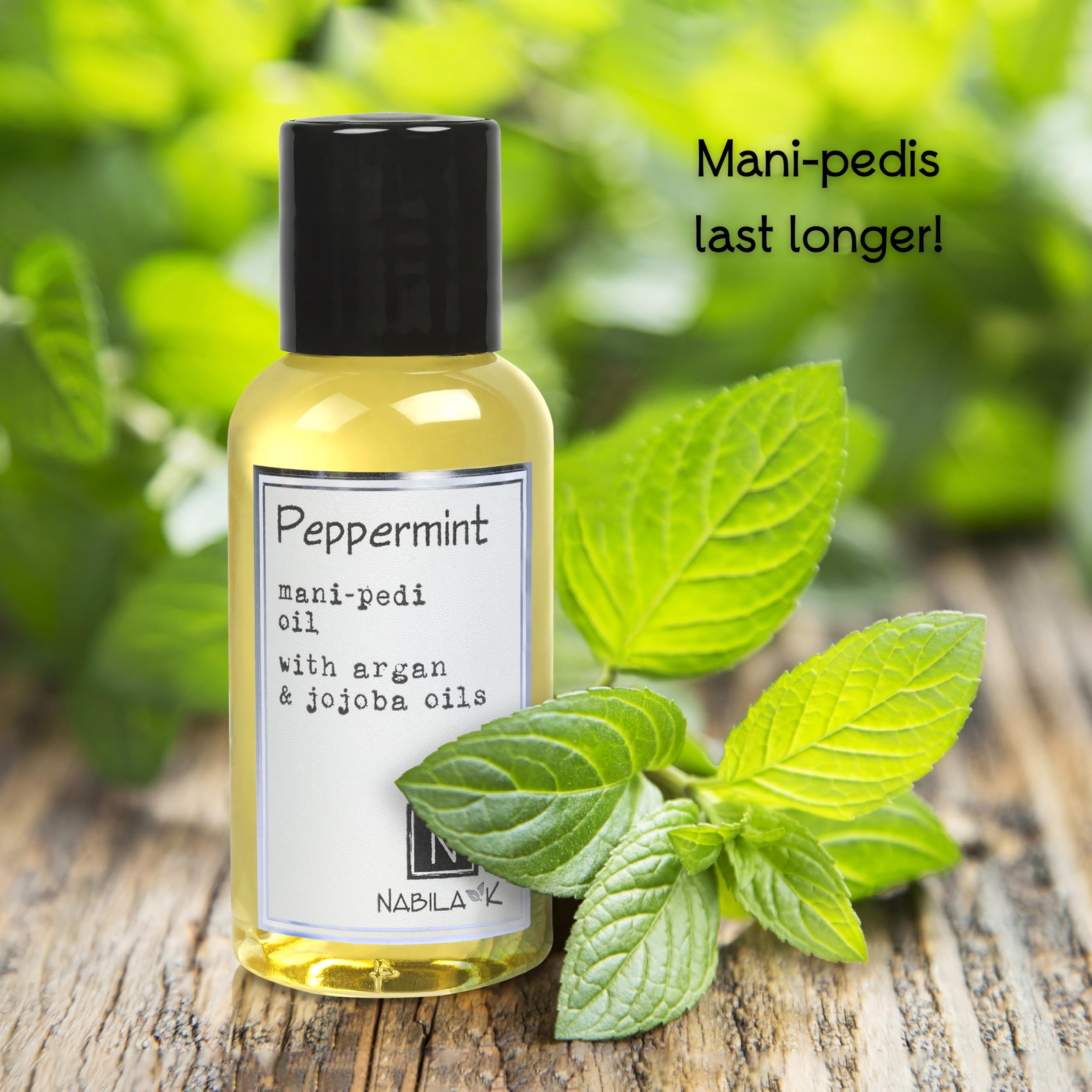 Peppermint Manicure Pedicure Oil with Argan & Jojoba Oils - 2.4oz TSA Approved Travel Size - Moisturizing Cuticle Treatment for Nail Care & Spa Day at Home