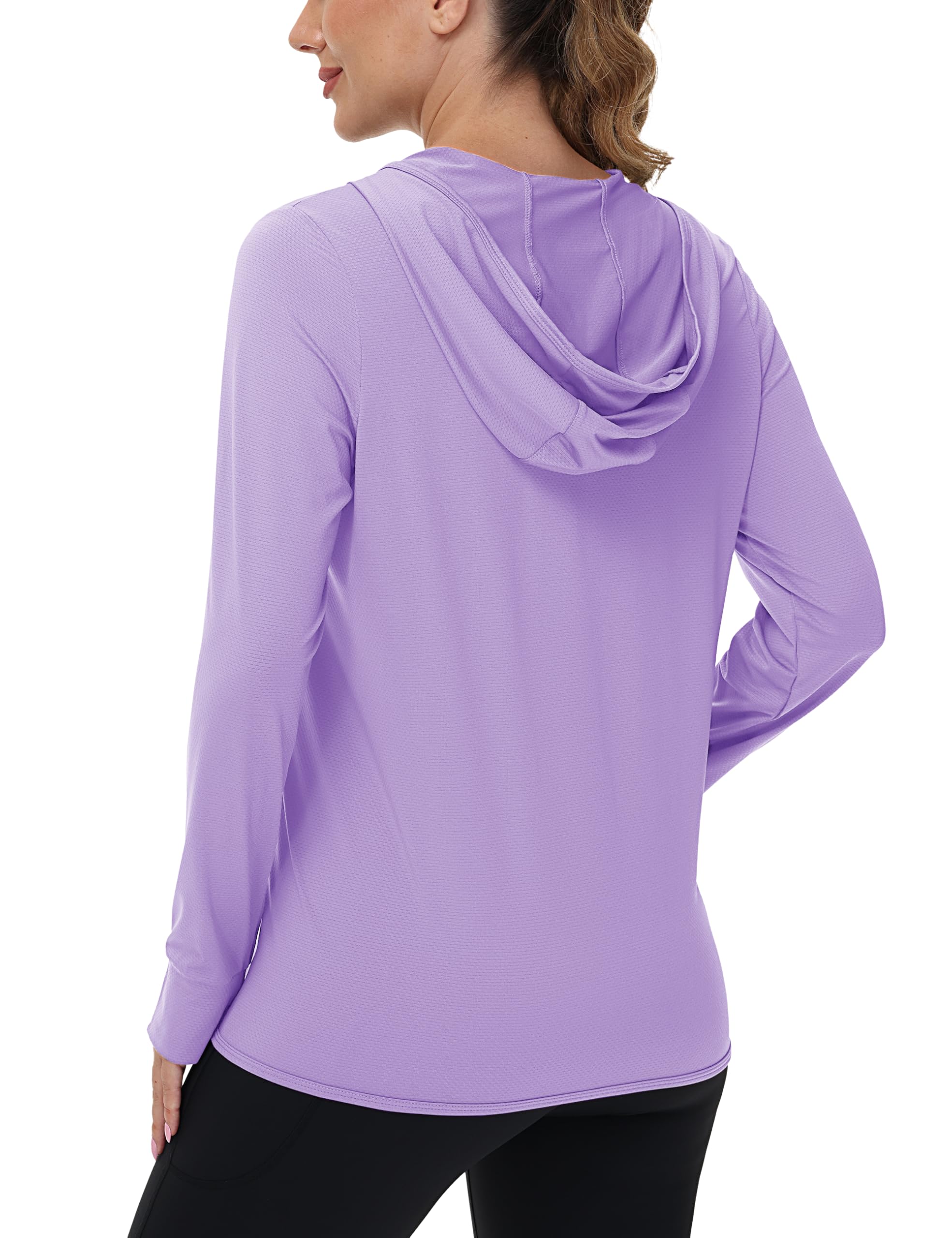 TACVASEN Women's UPF 50+ Sun Protection Hoodie - Lightweight Zip Up Jacket with Long Sleeves for Hiking, Running & Outdoor Activities