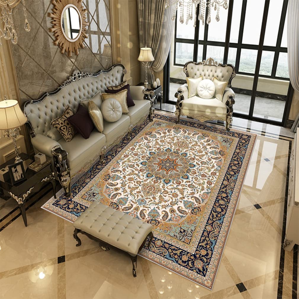 Ultra Soft Cozy Lamb Velvet Persian Area Rug - Luxury Indoor/Outdoor Carpet for Living Room, Bedroom, Bathroom - Bohemian Distressed Runner Rug 1.6'x2.6' - Perfect for Home Décor, Door Mat & Cozy Floor Accent