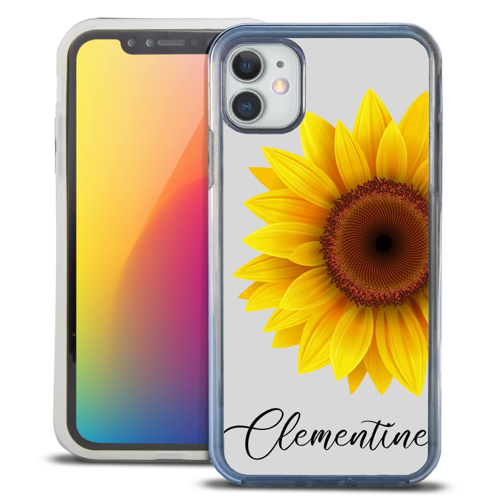 Guard Dog Case Compatible with iPhone 12/12 Pro - Clear Protective Bumper with Custom Big Beautiful Sunflower Design - Perfect for Outdoor Activities, Travel & Everyday Use