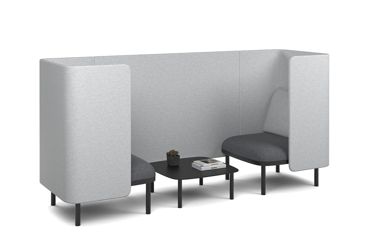 Comfortable Two Single Seater Privacy Pod Booth for Office, Library & Home - Soundproof Workstation with Adjustable Lighting