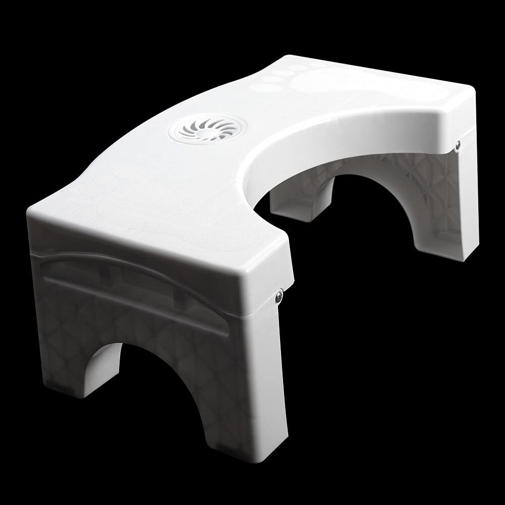 JF-XUAN Foldable Plastic Toilet Stool for Adults & Kids - Anti Constipation Squatting Stool, Bathroom Footrest with Storage | Perfect for Constipation Relief, Healthy Bowel Movement & Compact Bathroom Organization