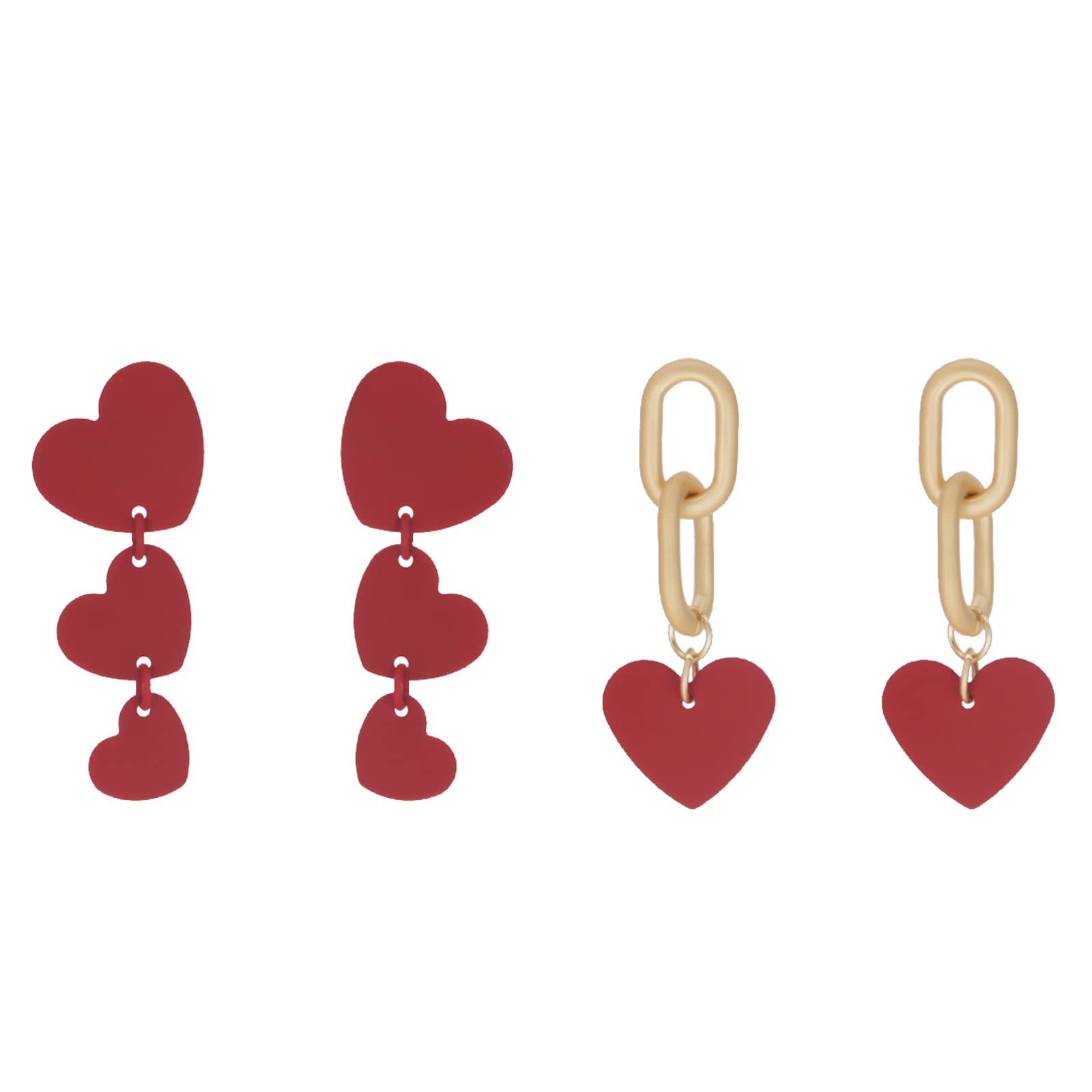 Valentine's Day Heart Earrings for Women - Pink Crystal Heart Stud Earrings, Romantic Gifts for Her, Perfect for Valentine's Day Outfits & Date Night Accessories