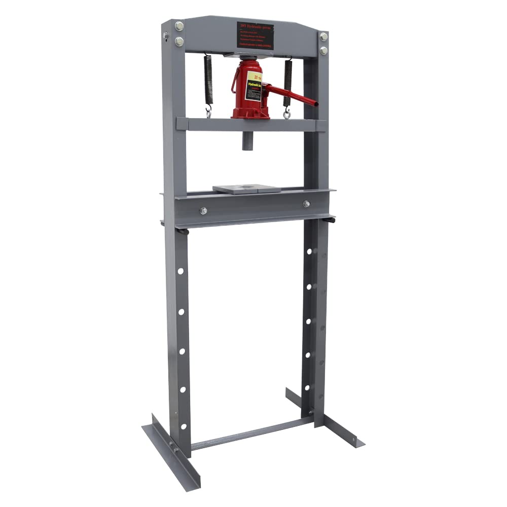 20 Ton Hydraulic Shop Press with Adjustable H-Frame - Heavy Duty Garage Floor Press for Metalworking, Automotive Repair & Woodworking Projects