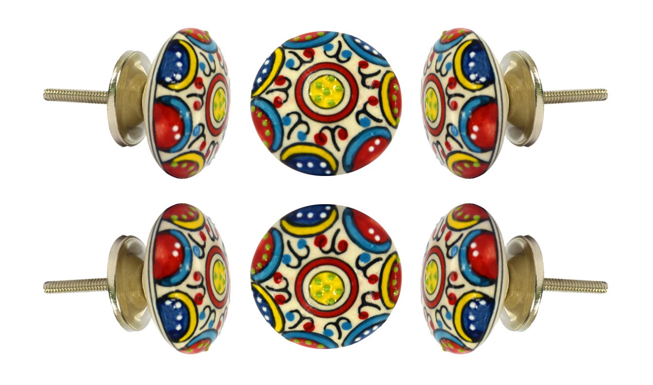 TRINCA-FERRO Set of 12 Ceramic Cabinet Knobs - Elegant Drawer Pulls for Kitchen Cabinets, Wardrobes, Dressers & Cupboards | Perfect for Bathroom Vanity, Bedroom Furniture & Office Decor | Durable & Stylish Hardware for Home Improvement