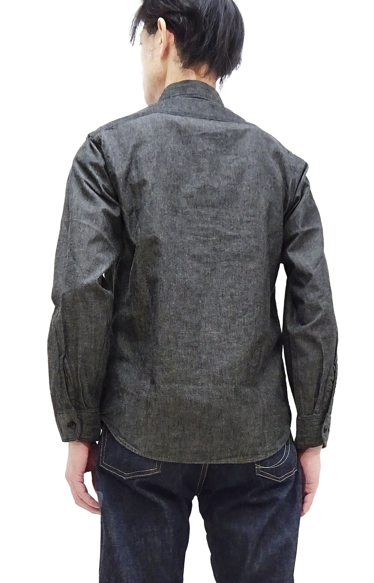 Men's Lightweight Long Sleeve Sugar Cane Chambray Button-Up Shirt - Casual Work Shirt SC29159 in Black | Perfect for Office, Outdoor Activities & Everyday Wear