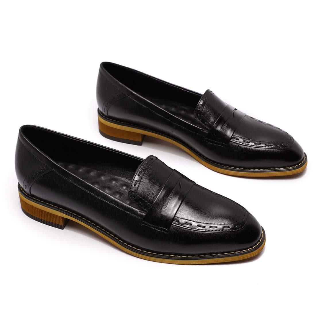 Women's Genuine Leather Penny Loafers - Slip On Casual Flats for Office & Everyday Wear | Comfortable Flying Monk Style Shoes for Women | Perfect for Work, Travel & Business Casual Outfits