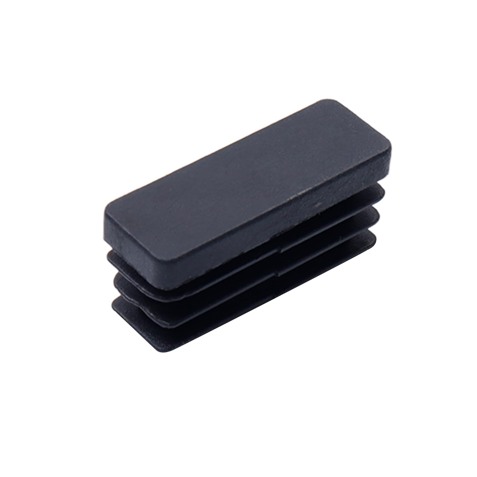 Antrader 38 x 13mm Black Plastic Furniture End Caps - Rectangular Tube Plugs for Chair Legs, Table Feet & Furniture Tubes (Pack of 30) - Perfect for DIY Furniture Assembly, Home Decor & Office Chair Protection