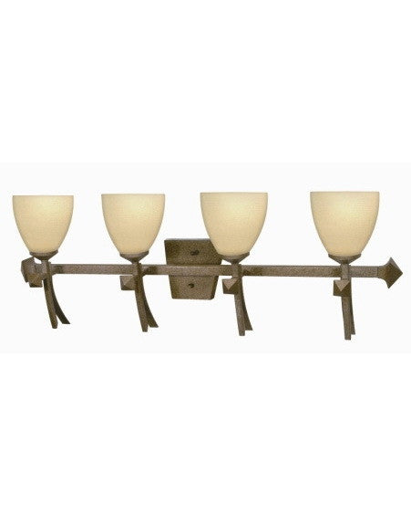 Excalibur Collection 4-Light Bath Vanity Wall Fixture - Rust Finish by Nuvo Lighting | Perfect for Bathroom, Powder Room & Dressing Area Lighting