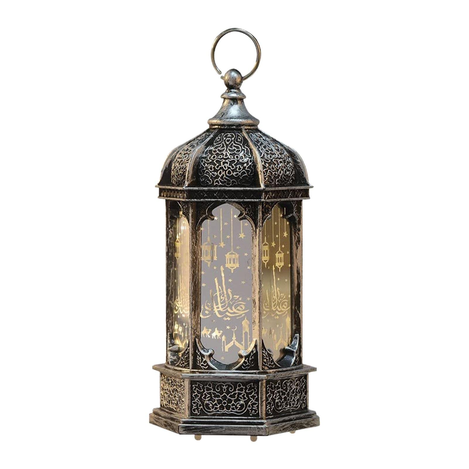 Yunn Eid Mubarak LED Lantern - Decorative Tabletop Night Light for Ramadan, Eid al-Fitr & Home Decor | Perfect for Holiday Celebrations, Parties & Bedroom Ambiance