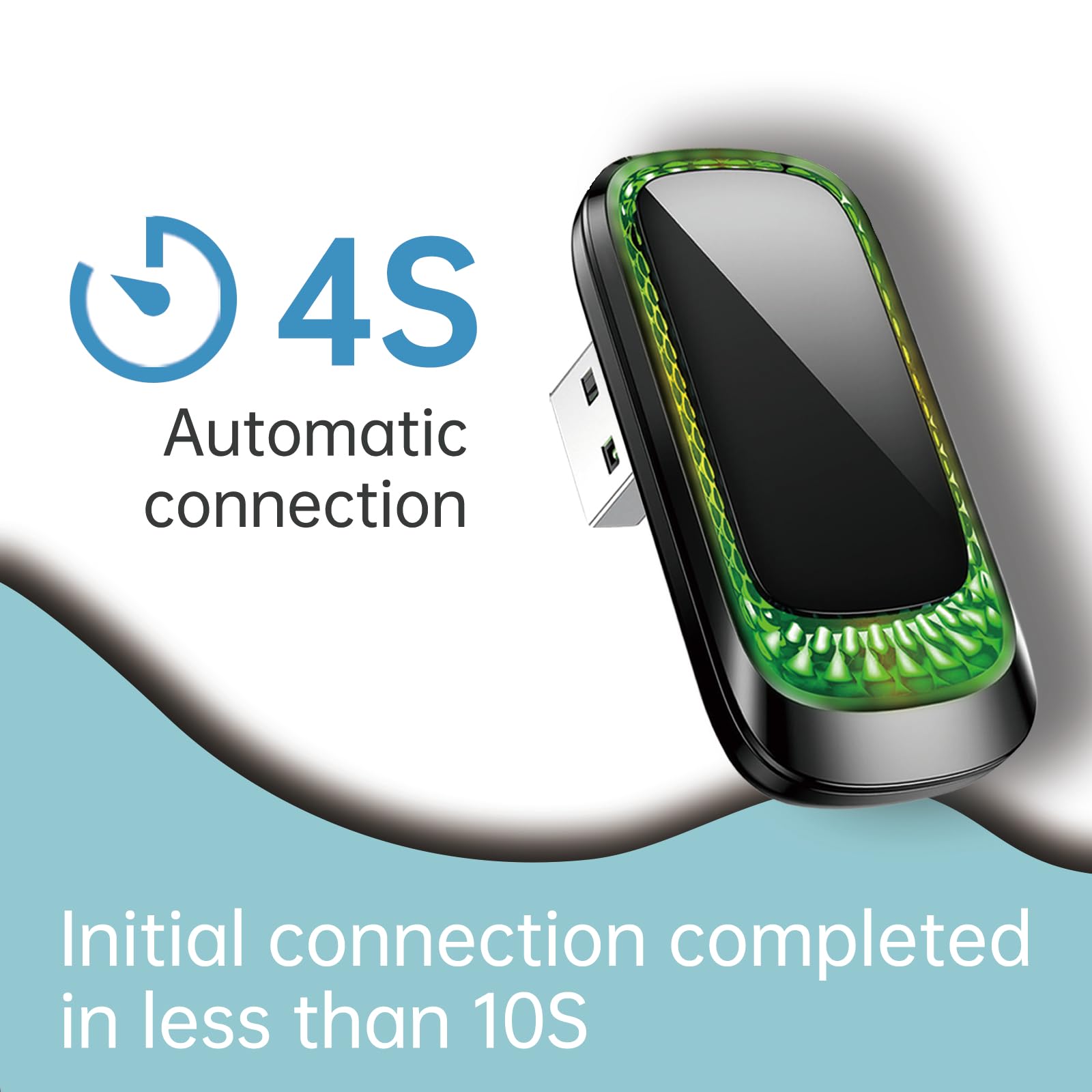 Wireless Apple CarPlay & Android Auto Adapter with RGB Ambient Lighting - 2-in-1 USB Dongle for Cars with OEM CarPlay/Android Auto - Convert Wired to Wireless, Plug & Play - Perfect for Commuting, Road Trips & Hands-Free Driving (Model T)