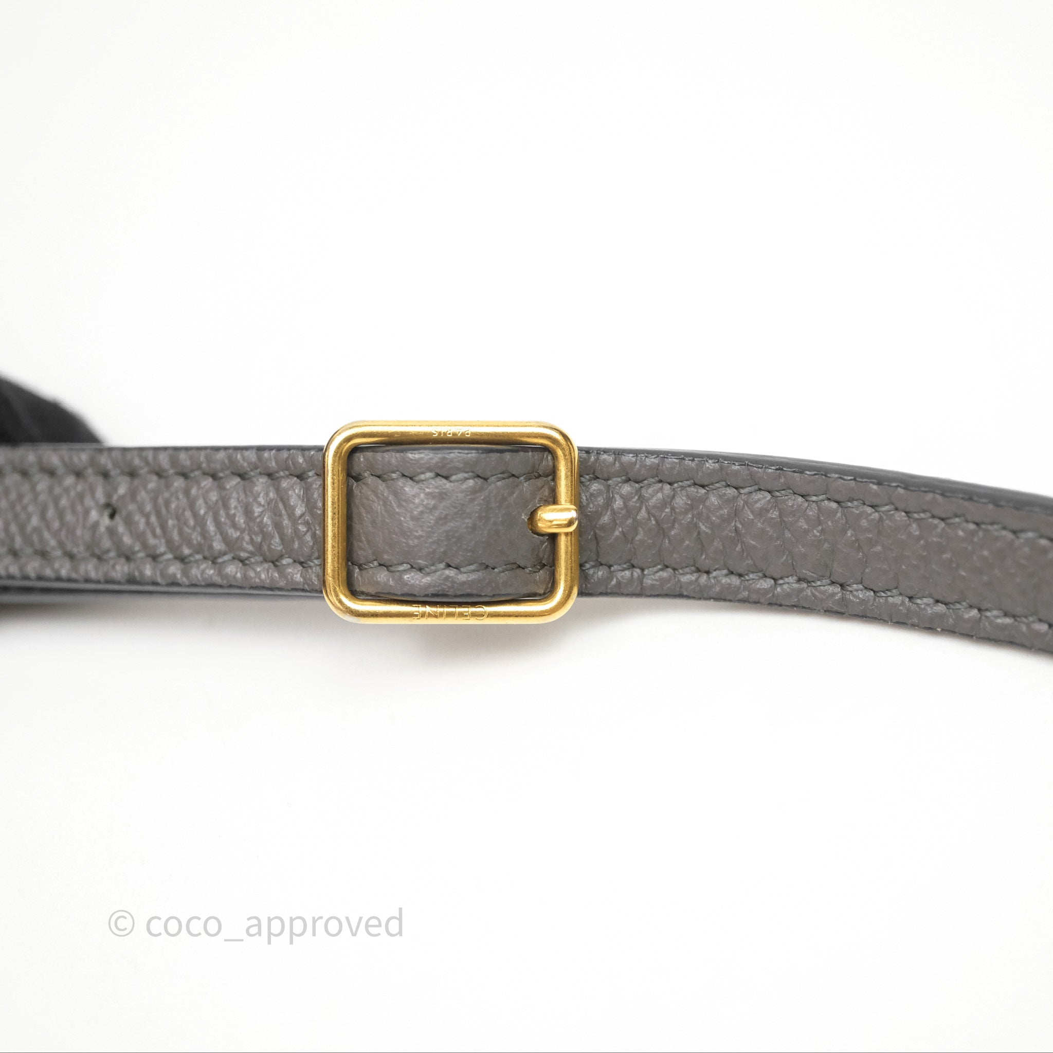 Celine Pico Belt Bag in Grey Grained Calfskin with Gold Hardware - Luxury Crossbody Bag for Women, Perfect for Everyday Use & Special Occasions