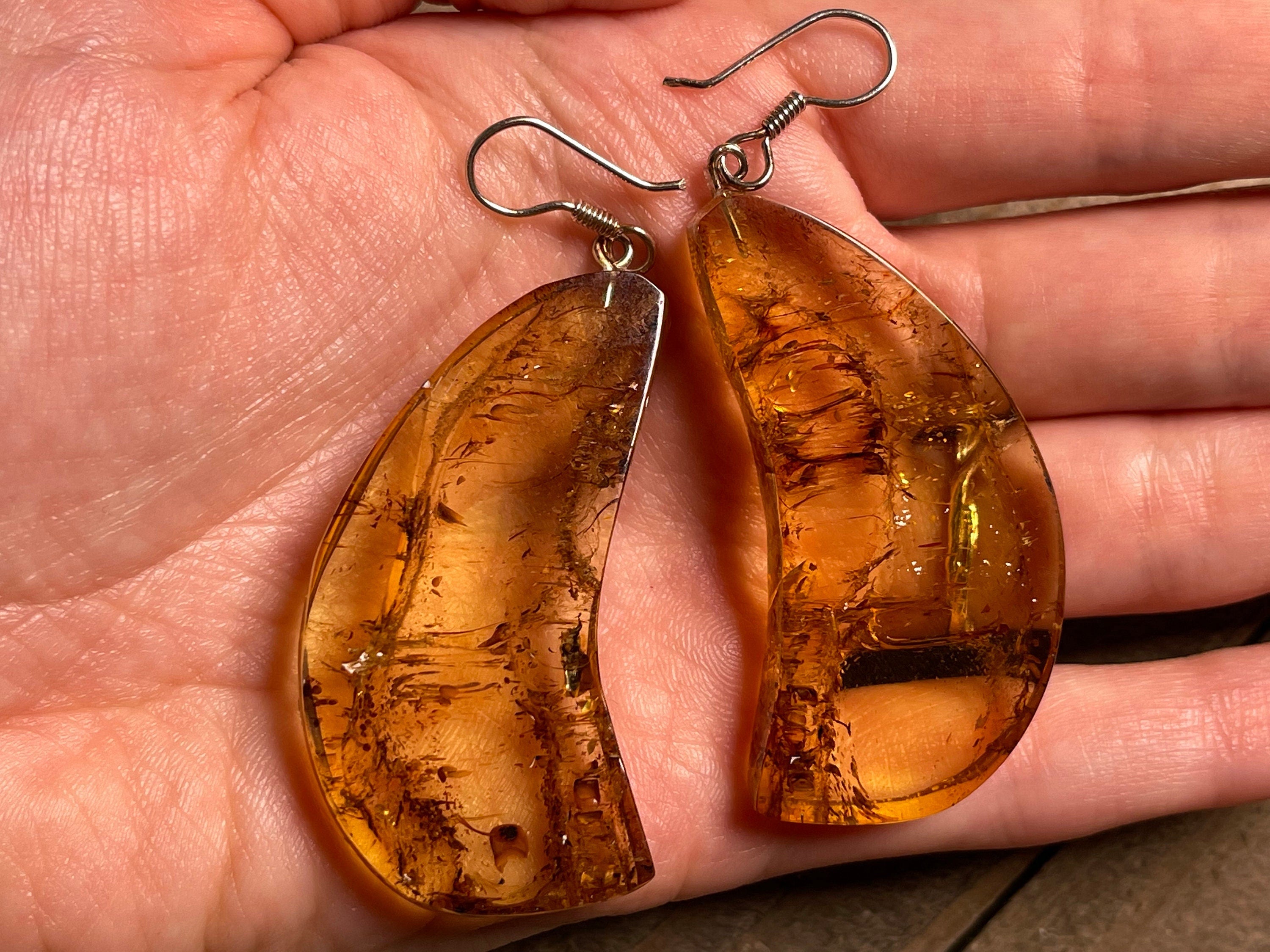 Amber Crystal Earrings for Women - Handmade Statement Dangle Earrings with Healing Stones | Boho Chic Jewelry for Parties, Weddings & Everyday Wear