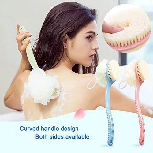 SIYAA Body Bath Brush with Long Handle - Exfoliating & Cleansing Brush for Men & Women - Spa & Shower Accessories - Perfect for Dry Brushing & Back Scrubbing - 50g (Pack of 1)