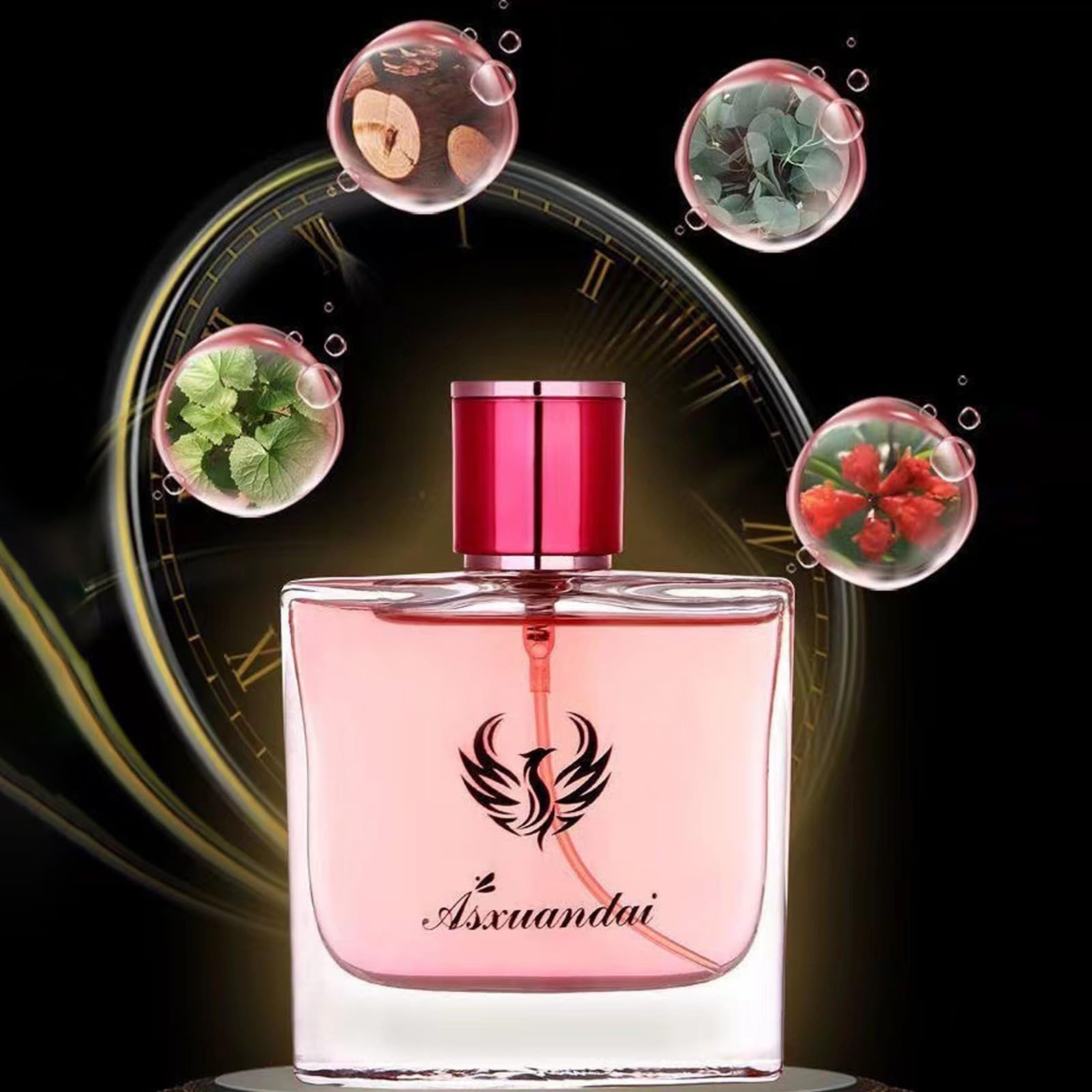 Long Lasting Floral Perfume for Women - 50ml Eau de Parfum | Delicate Flowers & Charms Mini Perfume (Pink) | Perfect for Daily Wear, Date Nights & Special Occasions