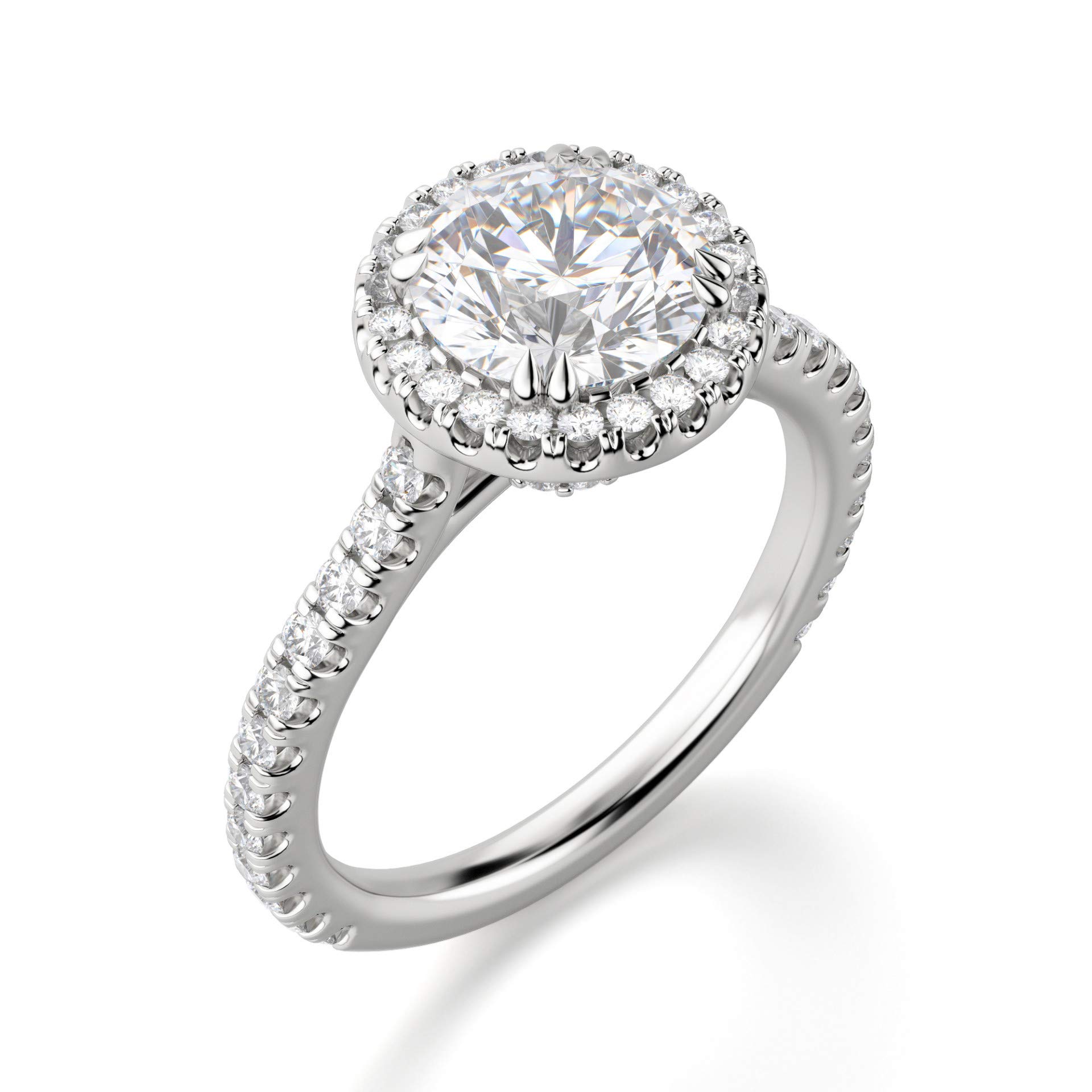 2 CT Round Moissanite Engagement Ring Set - Vintage Halo Wedding Band & Solitaire Promise Ring for Women - Diamond Alternative Bridal Jewelry - Perfect for Proposals, Anniversaries & Special Occasions